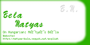 bela matyas business card